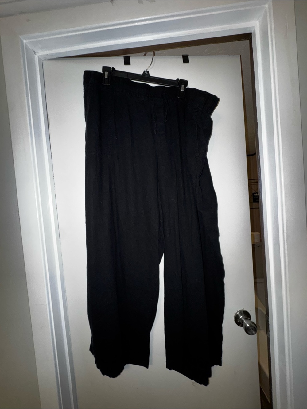Black Casual Drawstring Pants